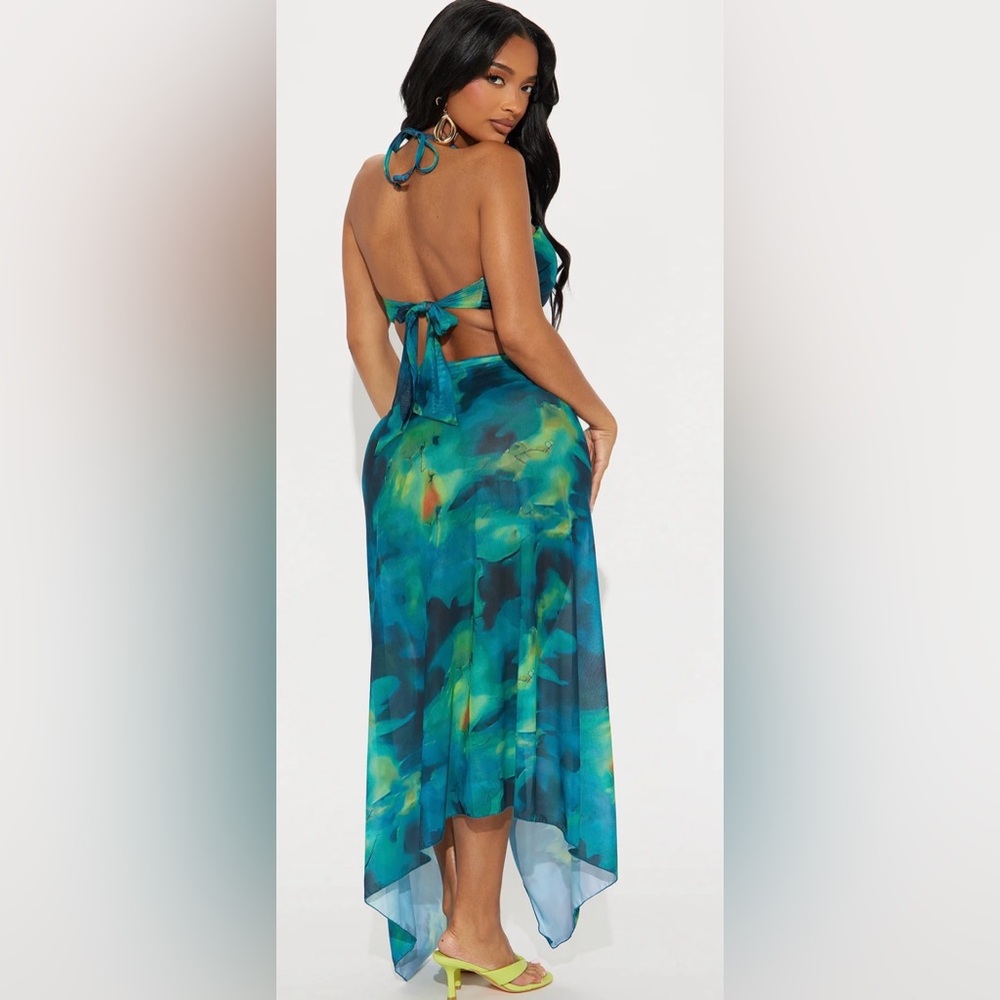 Fashion Nova Ocean Blue 3 pc Swimsuit - Picture 5 of 5